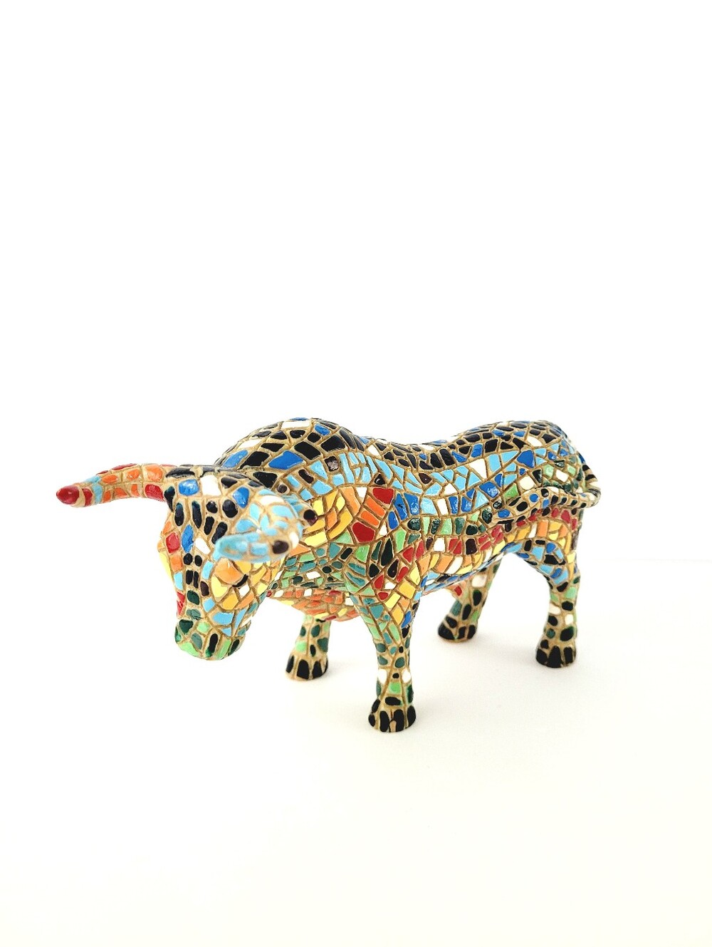 VTG Barcino bull/toro mosaic figurine
